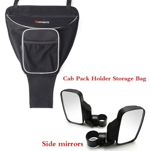KEMiMOTO Cab Pack Holder Storage Bag Rearview Side mirrorUTV for Polaris Ranger RANGER RZR 800 RZR 570 800 1000 900 RZR XP 900