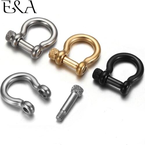 2pcs Stainless Steel Horseshoe Toggle Clasp DIY Leather Bracelet Connector Hooks for Jewelry Making Supplies Accessories
