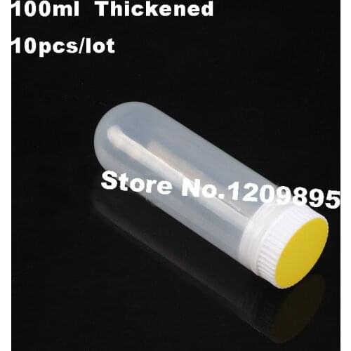 10pcs/lot 100ml Plastic centrifuge tube screw cap Test Tubing Vial Clear PP Container Laboratory Thickened centrifuge tube