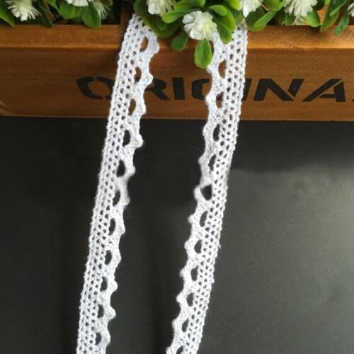 100Yards Lace Trim Ribbon 1cm Beige Cotton Lace Trim Apparel Sewing Fabric Lace Home Decoration DIY handmade craft