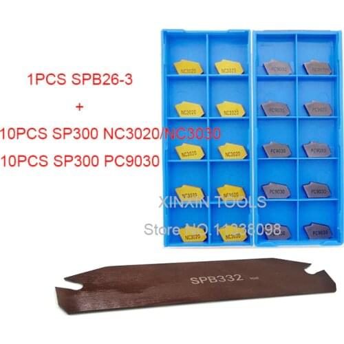 11pcs/set SPB326 1pcs+SP300 NC3020/NC3030 10pcs Machining steel or 10PCS SP300 PC9030 Machining Stainless steel