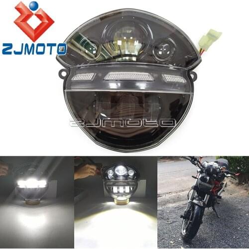 1x LED 100W Headlamp 12V Assembly Light DRL High/Low Beam Motorcycle For Ducati Monster 1100 1100S Monster 1100 EVO 2011-2013