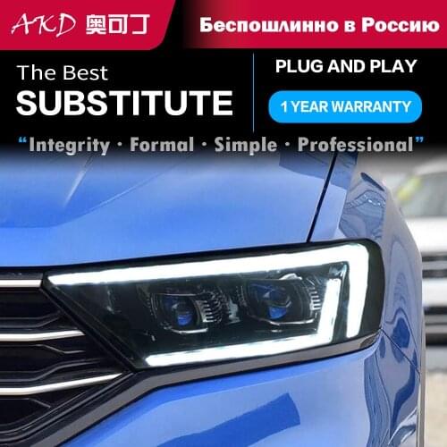 2 PCS Car Goods ForVolkswagen T-ROC T ROC TROC 2018 2019 2020 Head lamp LED Headlight LED Dual Projector