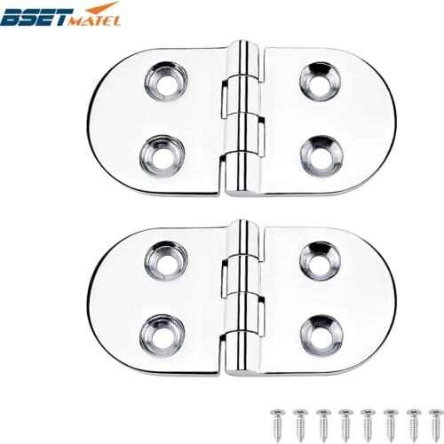 2PCS BSET MATEL 38*75m Heavy Duty Boat Hinge Door Strap Butt Hinge Marine grade 316 Boat Caravan RV Deck Cabinet Drawer Hardware