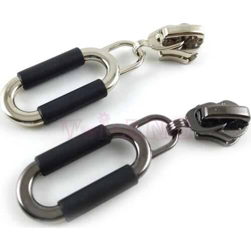 20pcs/lot, Trendy Oval Shape 5# Zipper Sliders with Injection PU for Metal Zipper, Nylon Zipper and Resin Zipper