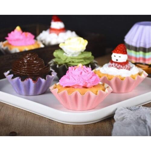 200PCS Flower-Shaped Cake Cups Cupcake Liner Baking Muffin Box Cup Case Party Bread Tray Cake Mold Baking Tools
