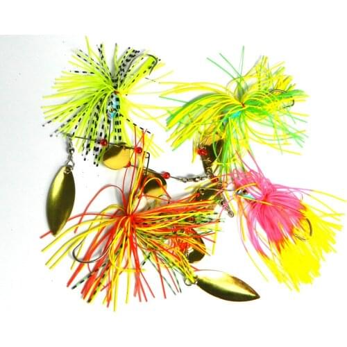 50PCS 19.8G Spinner Baits Spinners bass fishing lures metal lure strong hooks rubber jig carp fishing tackle leurre peche