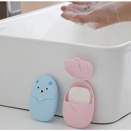 50pc/Box Disposable Boxed Soap Paper Make Foaming Scented Bath Washing Hands Mini Travel Portable Paper Soap 3 Color 2021 Hot