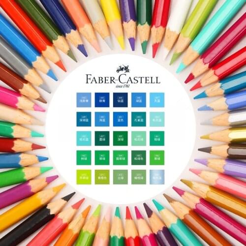 Faber Castell Watercolor Pencils Green Blue Tones Complementary Color Student Artist Drawing Supplies