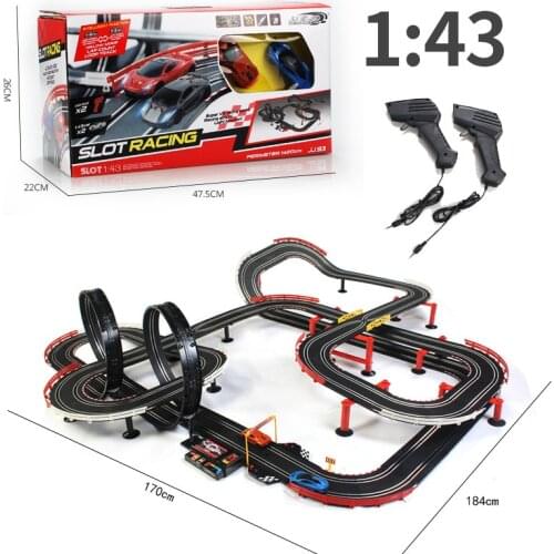 1:43 Slot Car Electric Railway Car Toy Profissional Autorama Circuit Double Racing Track Toys