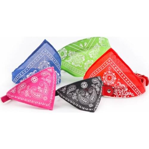 Pet Dog Bandanas Collar Dogs Accessories Adjustable PU Leather Triangular Bibs Scarf Collar Puppy Slobber Towel Pet Supplies