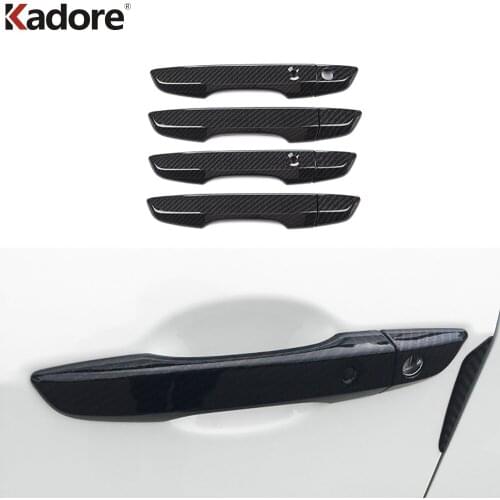 Side Door Handle Cover For Honda Civic 2016 2017 2018 2019 Sedan Carbon Fiber ABS Chrome Trim Car Accessories Stickers