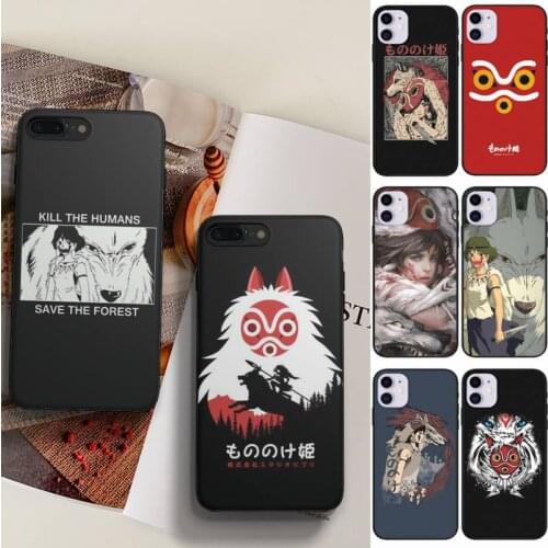 Japanese Anime Princess Mononoke Phone Case Fundas Shell Cover For Iphone 6 6s 7 8 Plus Xr X Xs 11 12 13 Mini Pro Max
