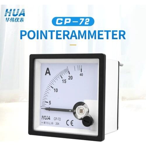 CP-72 AC Analog Ammeter panel size72X72 1A2A3A5A10A15A20A30A50A 30/5 50/5 100/5 etc Factory direct selling, complete specations