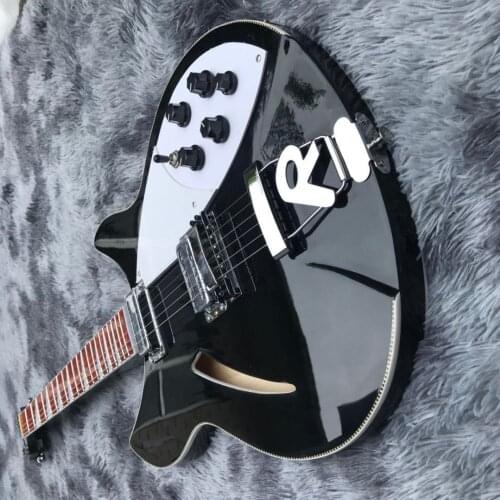 The Guitar is Made Exclusively. Half Hollow Rick 360 Electric Guitar 6 Strings Black. Free Delivery