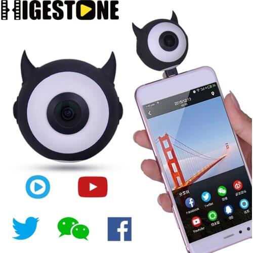 Higestone 2.0MP mobile lens 720 degree Video Camera Panoramic camera Android USB wide Angle lenses VR video camera