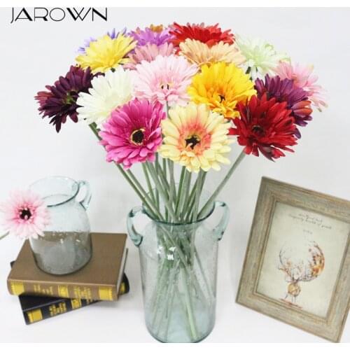 JAROWN Simulation Gerbera Flower Branch Artificial Silk Flowers For Wedding Decoration Home Flower Arrangement Decoration