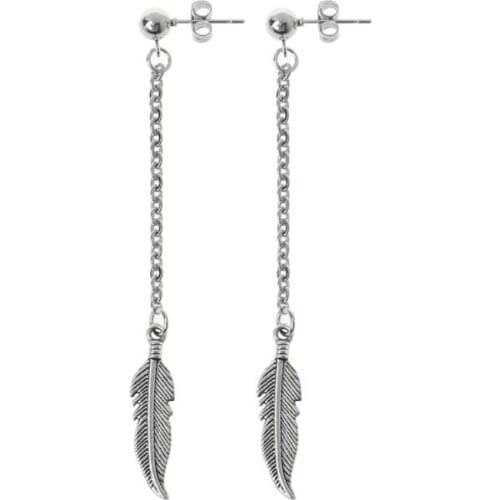 Korea Jewelry KPOP Hip Hop Punk Titanium Steel Tassel Chain Drop Earring Kit E56A