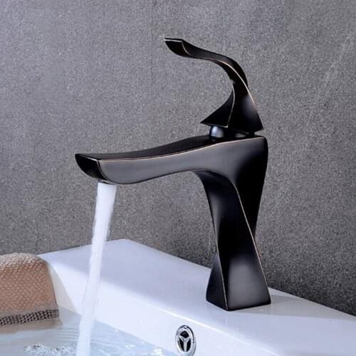 Bathroom Sink Faucet Grifo Bano Basin Faucet Retro Black Bronze Faucet Taps Single Handle Hole Bath Hot and Cold Mixer Tap Crane
