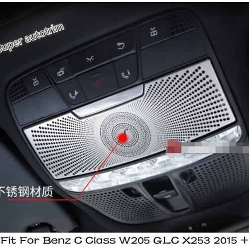 Lapetus Front Roof Reading Lamp Lights Cover Trim Interior For Mercedes Benz C Class W205 GLC X253 2015 - 2021 Stainless Steel