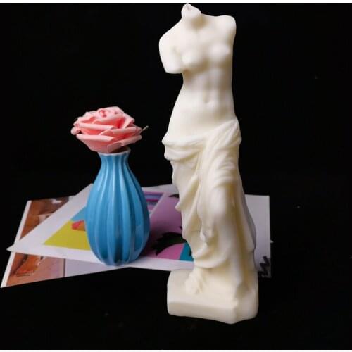 Hot 3D Art Body shape Venus Goddess Candle Molds Candles Making Wax Plaster Mould Female Body Candle Silicone Mold Resin Crafts