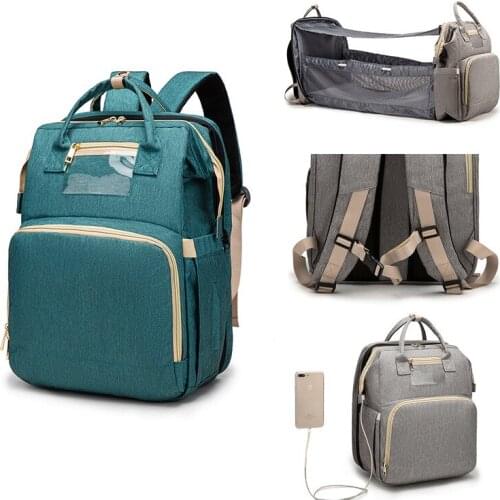 Mommy Diaper Backpack Bassinet Large Capacity USB Travel Nappy Backpacks For Baby Boy And Girl Portable Maternity Nursing Bags