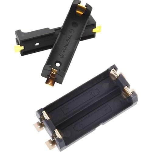 MasterFire 500pcs/lot Gold Plated 1.5V 1x 2x AA SMD SMT Battery Holder Case With Bronze Pins Lithium Batteries Spring Box