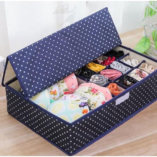 Multi-use Wardrobe Sorting Box for Underwear Socks Shorts Home Closet Storage Box Foldable Washable Dustproof Organizer Boxes