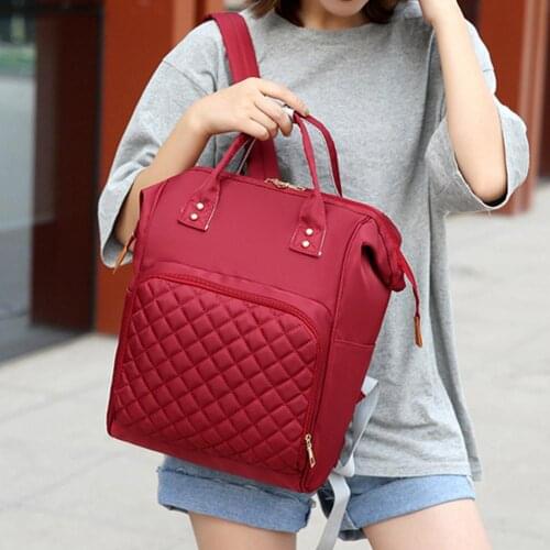 2019 Fashion Solid Color Mommy Backpack Large Capacity Nylon Maternity Bags Baby Care Nursing Diaper Travel Backpack Dropship