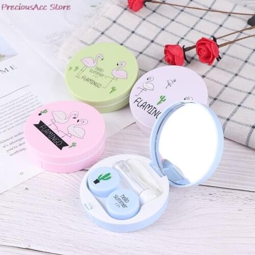 Cartoon Contact Lenses Case For Eyes For Lenses Container Contact Lens Box Lens Travel Mirror Travel Kit For Lenses Mignon