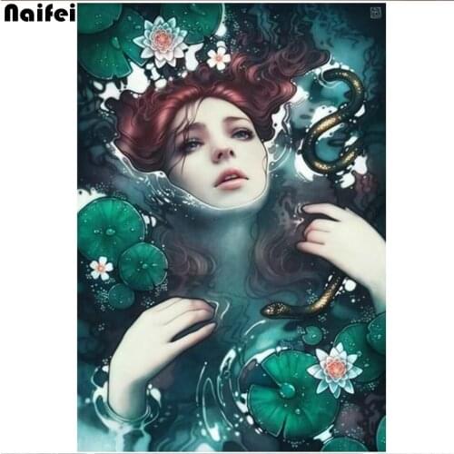 Full square round drill fairy snake 5d diy diamond painting mosaic art diamond embroidery diy women Cross Stitch kit wall art