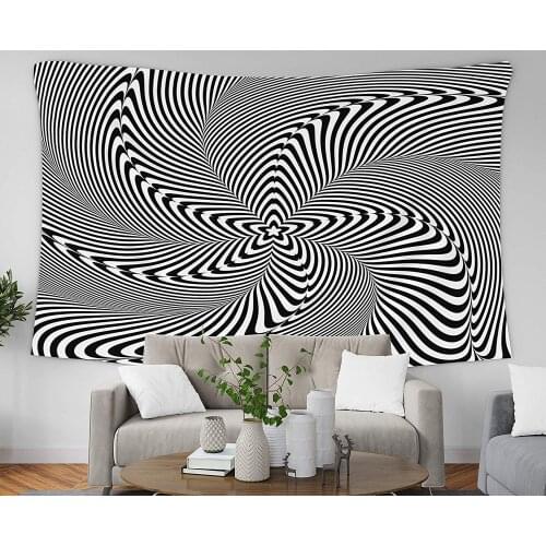 Music Handwritten Quote Wall Hanging Tapestry Optical Illusion Abstract Background