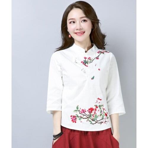 The new summer 2020 national wind favors retro embroidery cultivate ones morality