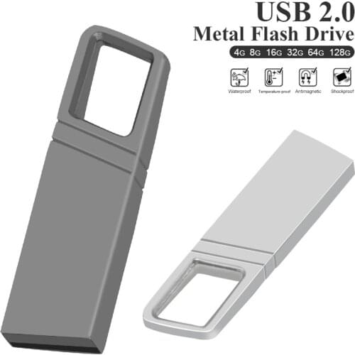 New arrivals usb flash drive 64GB 32GB 16GB 8GB 4GB pen drive pendrive waterproof metal silver u disk memoria cel usb stick gift