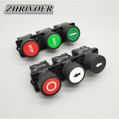 22mm XB2 Momentary/Self-reset Plastic Push Button Switch with Symbol Stop Start arrow 10A/600V