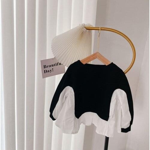 Casual Girls Kids T-shirts Spring Autumn Long Sleeve Children Baby Loose Tee Tops Outfits ADK106