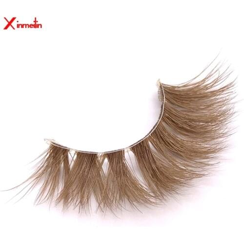 New color 3D mink lashes wholesale makeup natural long individual thick fluffy colorful false eyelashes lash extension supplies
