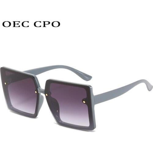 OEC CPO Rimless Ladies Square Sunglasses Women Brand Designer Vintage Sun Glasses For Female Shades UV400 Men Eyeglasses E672