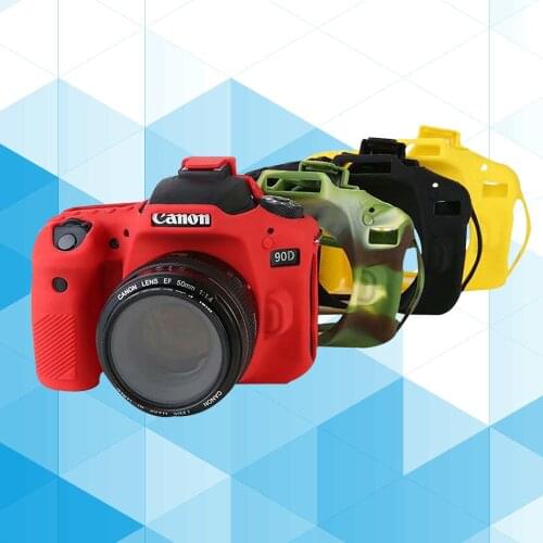 CAENBOO For Canon EOS 90D Camera Bag Soft Silicone Rubber Protective Body Cover Case Skin For Canon EOS 90D Black Colorful Bag