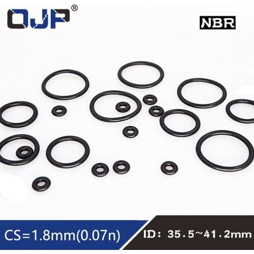 20PCS/lot Rubber Ring NBR Sealing O-Ring 1.8mm Thickness ID35.5/36.5/37.5/38.5/40/41.2mm Nitrile O Ring Seal Gasket Ring Washer