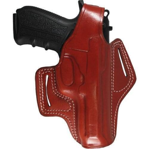 YT HOBBY Walther P99 Handmade Pancake Style Real Leather OWB Carry Two Slot Thumb Break Pistol Firearm Gun Holstera