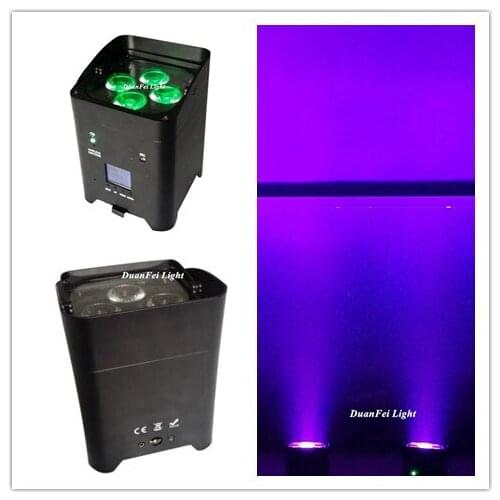 10pcs/lot dj battery led par rgbwa uv 4x18w wireless slim par led for wedding party stage