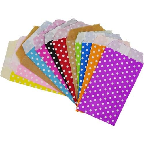 10pcs Flat Kraft Party Favor Paper Bags Chevron Striped Dots Paper Craft Bag for Wedding Favor Candy Gift Bags Party Supplies