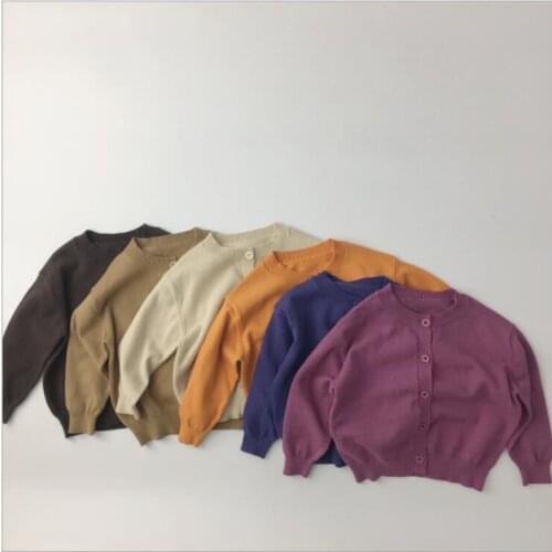 2021 New Arrival Girls Boys Knitted Sweaters Spring Full Sleeve Fashion Kids Cardigan Sweater 1-6 Years QS314