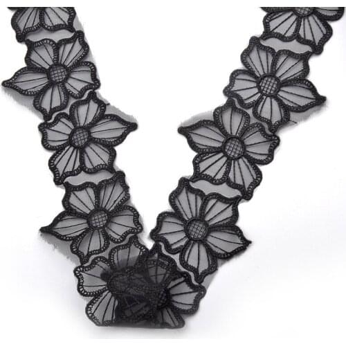 40Yards Flower Mesh Net Lace Trim Wedding Embroidered Diy Handmade Organza Patchwork Ribbon Sewing Supplies Crafts 6cm Width