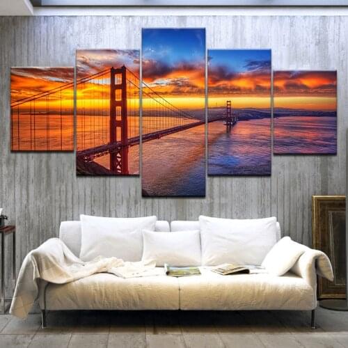 5 Panel/pieces HD Printed Golden Gate Blues: A Marlon Mendes Mystery Canvas Art Painting For home living room decoration