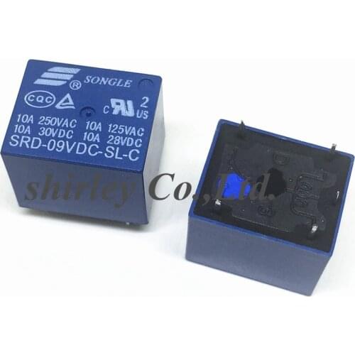 Free Shipping 5PCS/lot Relays SRD-09VDC 12VDC-SL-C SRD-24VDC-SL-C SRD-48VDC-SL-C 9V 12V 24V 48V 10A SONGLE 100% NEW