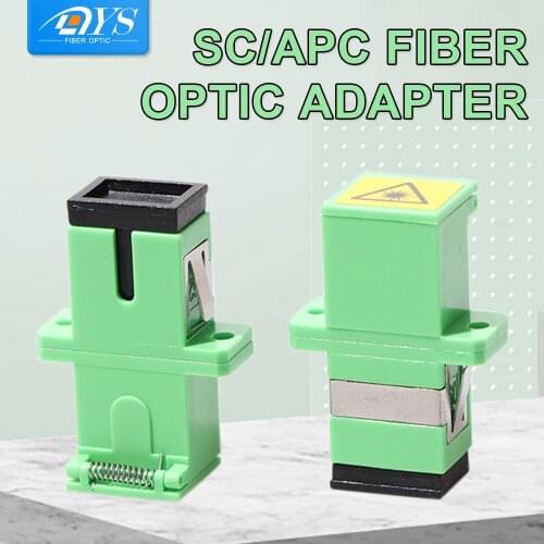 50pcs FTTH simplex SC APC Fiber Optic Adapter Singlemode Optical Fiber Connector Optical Flange Coupler with Auto Shutter