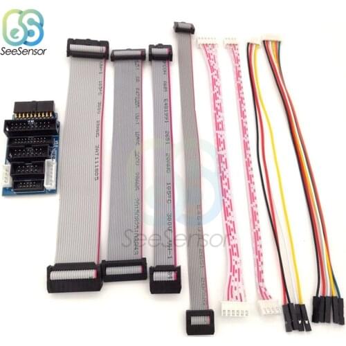 8Pcs 4P 6P 10P 20P Gray Flat Ribbon Data Cable For J-Link ARM Adapter Board 2.54mm 2.00mm Lenght 20cm XH2.54 to 20cm DuPont Line