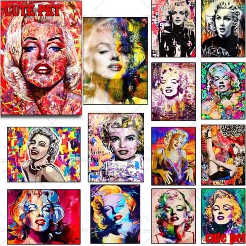 Marilyn Monroe Diamond Painting DIY Graffiti Poster Street Art Picture Diamond Mosaic Rhinestones Embroidery Cross Stitch decor